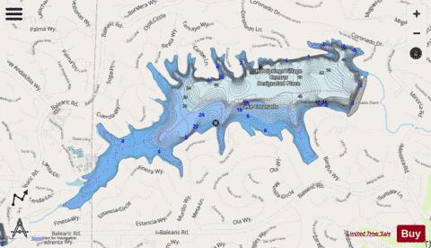 Lake Coronado depth contour Map - i-Boating App - Streets
