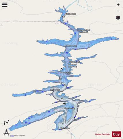Dierks Lake depth contour Map - i-Boating App - Streets