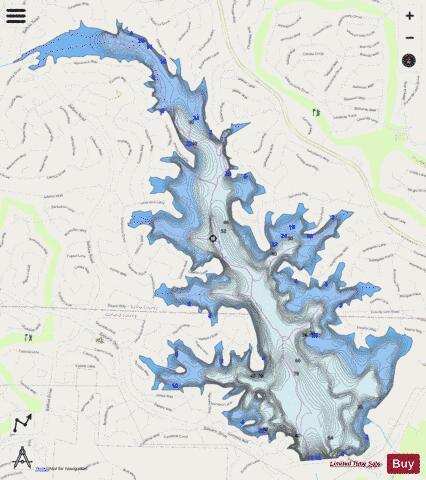 Lake Balboa depth contour Map - i-Boating App - Streets