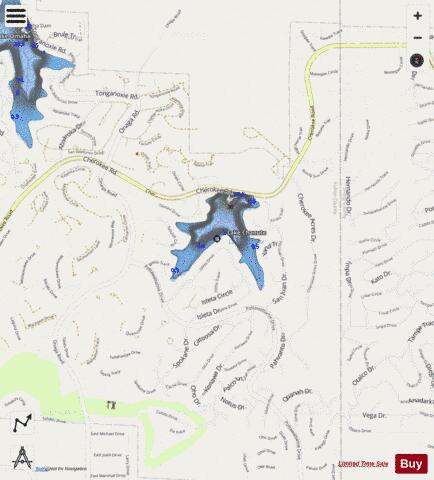 Lake Chanute depth contour Map - i-Boating App - Streets