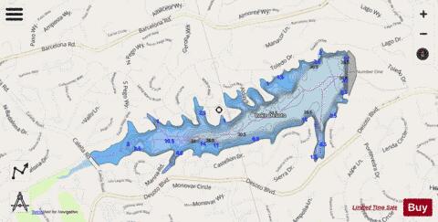 Lake Desoto depth contour Map - i-Boating App - Streets