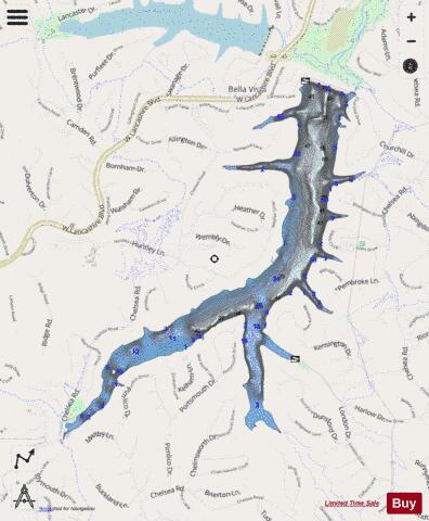 Lake Windsor depth contour Map - i-Boating App - Streets