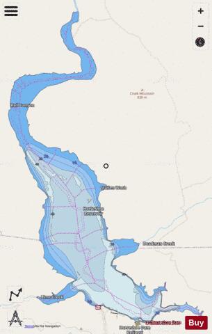 Horseshoe Reservoir depth contour Map - i-Boating App - Streets