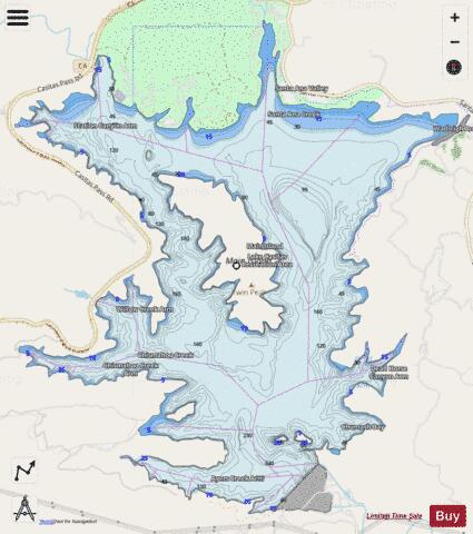Lake Casitas depth contour Map - i-Boating App - Streets