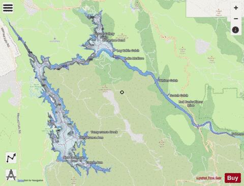 Lake McClure depth contour Map - i-Boating App - Streets