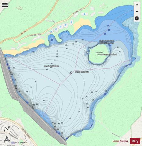 Perris Reservoir depth contour Map - i-Boating App - Streets