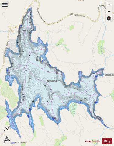 Shaver Lake depth contour Map - i-Boating App - Streets