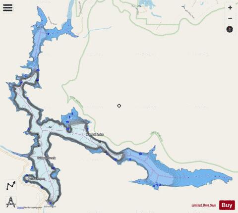 Barrett Lake depth contour Map - i-Boating App - Streets