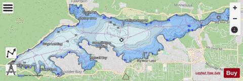 Big Bear depth contour Map - i-Boating App - Streets