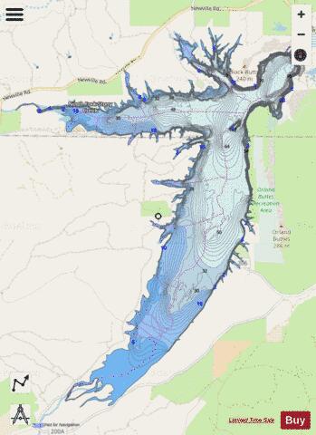 Black Butte Lake depth contour Map - i-Boating App - Streets