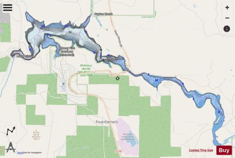 Lake Britton depth contour Map - i-Boating App - Streets