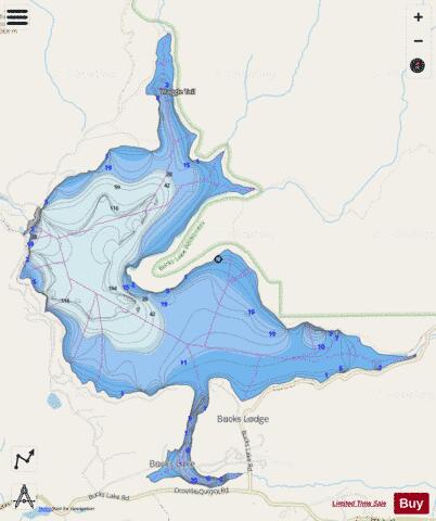 Bucks Lake depth contour Map - i-Boating App - Streets