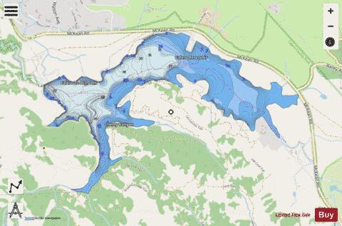 Calero Reservoir depth contour Map - i-Boating App - Streets