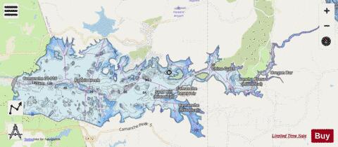 Camanche Reservoir depth contour Map - i-Boating App - Streets