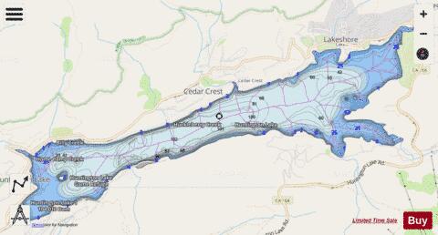 Huntington Lake depth contour Map - i-Boating App - Streets
