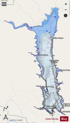 Indian Valley Reservoir depth contour Map - i-Boating App - Streets