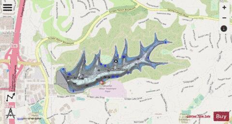 Lake Miramar depth contour Map - i-Boating App - Streets