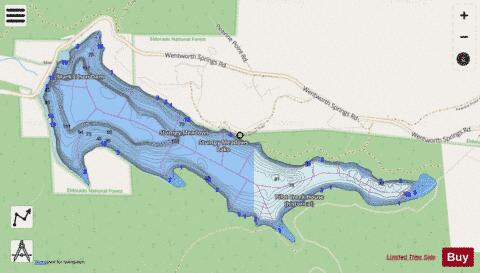 Lake Stumpy Meadows depth contour Map - i-Boating App - Streets