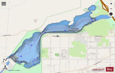 Lake Thermalito Forebay depth contour Map - i-Boating App - Streets