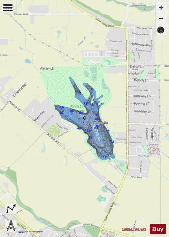Pinto Lake depth contour Map - i-Boating App - Streets