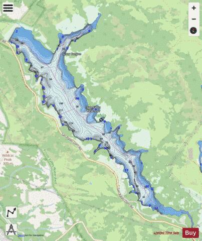 San Pablo Reservoir depth contour Map - i-Boating App - Streets
