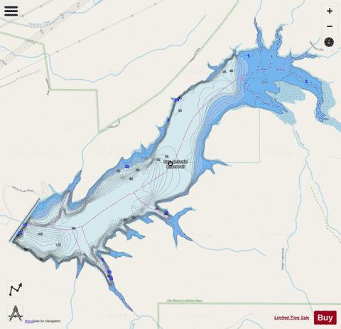 San Antonio Reservoir depth contour Map - i-Boating App - Streets