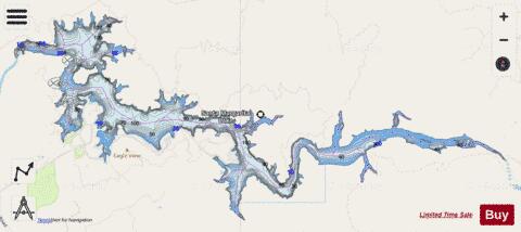 Santa Margarita Lake depth contour Map - i-Boating App - Streets