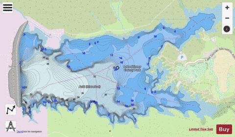 Skinner Reservoir depth contour Map - i-Boating App - Streets