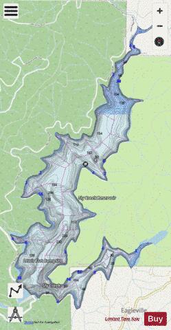 Sly Creek Reservoir depth contour Map - i-Boating App - Streets