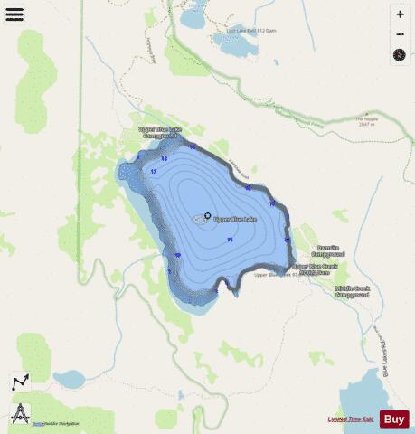 Upper Blue Creek depth contour Map - i-Boating App - Streets