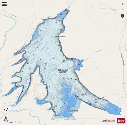 Williams Fork Reservoir depth contour Map - i-Boating App - Streets