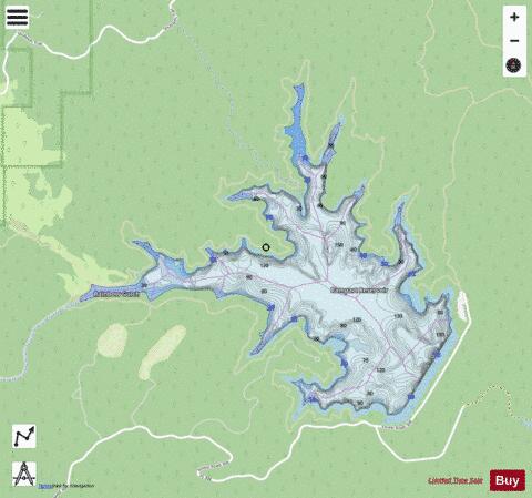 Rampart Reservoir depth contour Map - i-Boating App - Streets