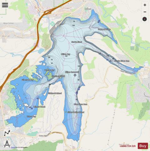 Dillon Reservoir depth contour Map - i-Boating App - Streets