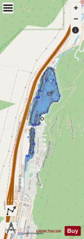 Georgetown Reservoir depth contour Map - i-Boating App - Streets