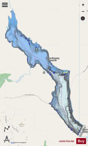 Upper Shepaug Reservoir depth contour Map - i-Boating App - Streets
