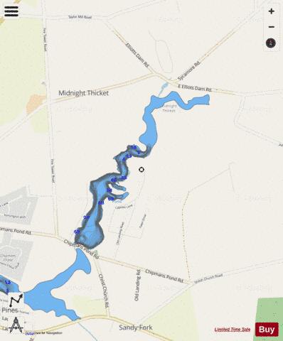 Chipman Pond depth contour Map - i-Boating App - Streets