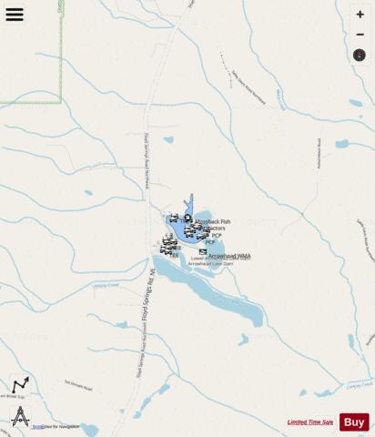 Arrowhead Lake depth contour Map - i-Boating App - Streets