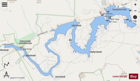 Lake Rabun depth contour Map - i-Boating App - Streets