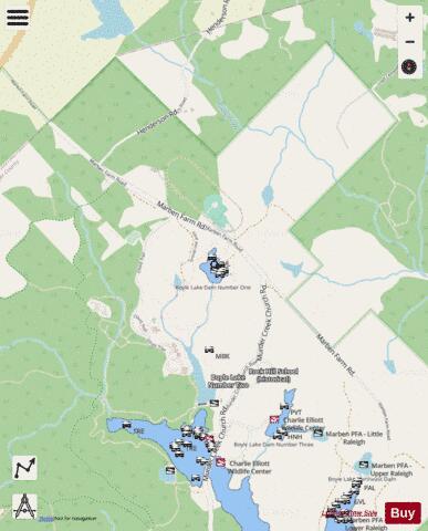 Boyle Lake Number One depth contour Map - i-Boating App - Streets