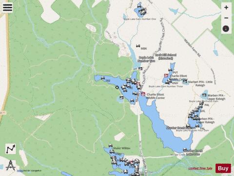 Boyle Murder Lake depth contour Map - i-Boating App - Streets