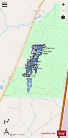Flat Creek PFA depth contour Map - i-Boating App - Streets