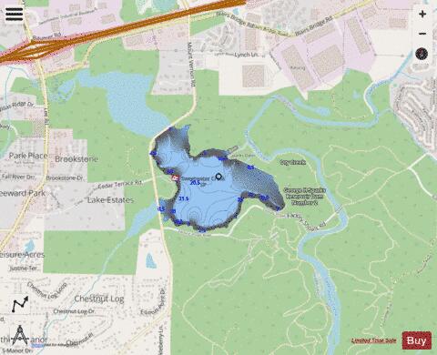 George H Sparks Reservoir depth contour Map - i-Boating App - Streets