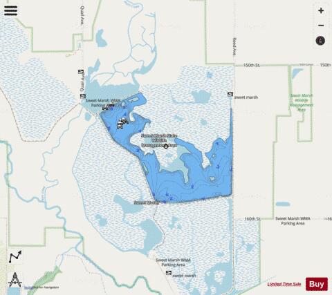 Martens Lake depth contour Map - i-Boating App - Streets