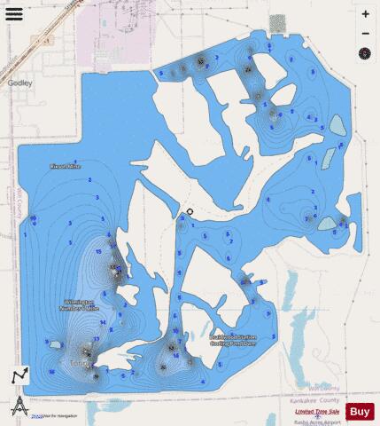 Braidwood Lake depth contour Map - i-Boating App - Streets