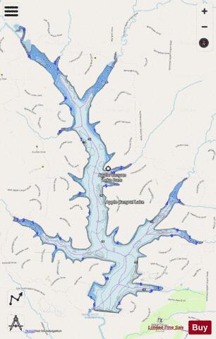 Lake Apple Canyon depth contour Map - i-Boating App - Streets