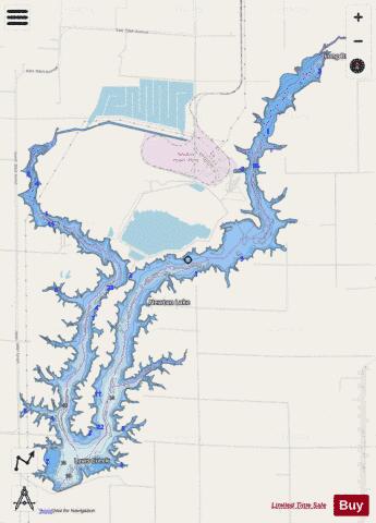 Newton Lake depth contour Map - i-Boating App - Streets