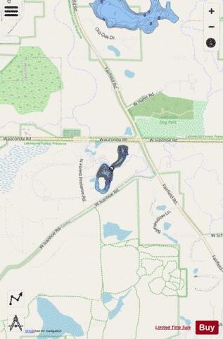 Taylor + Banana Lakes depth contour Map - i-Boating App - Streets