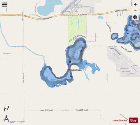 Hogback Lake depth contour Map - i-Boating App - Streets