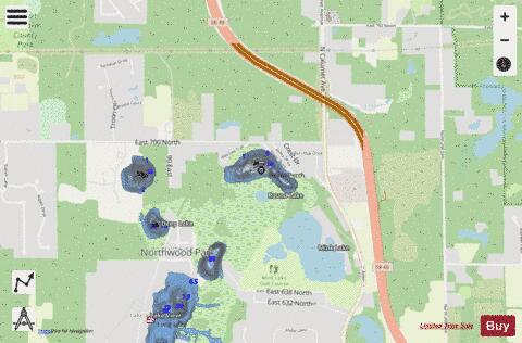 Wauhob Lake depth contour Map - i-Boating App - Streets