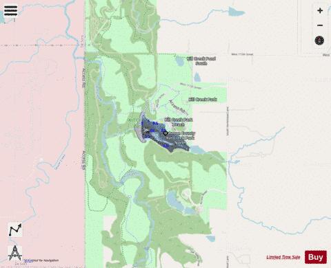 Kill Creek Park Lake depth contour Map - i-Boating App - Streets